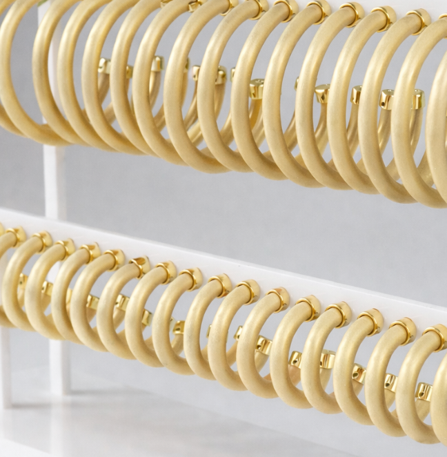 Brushed Gold-Finish Hoop Earrings