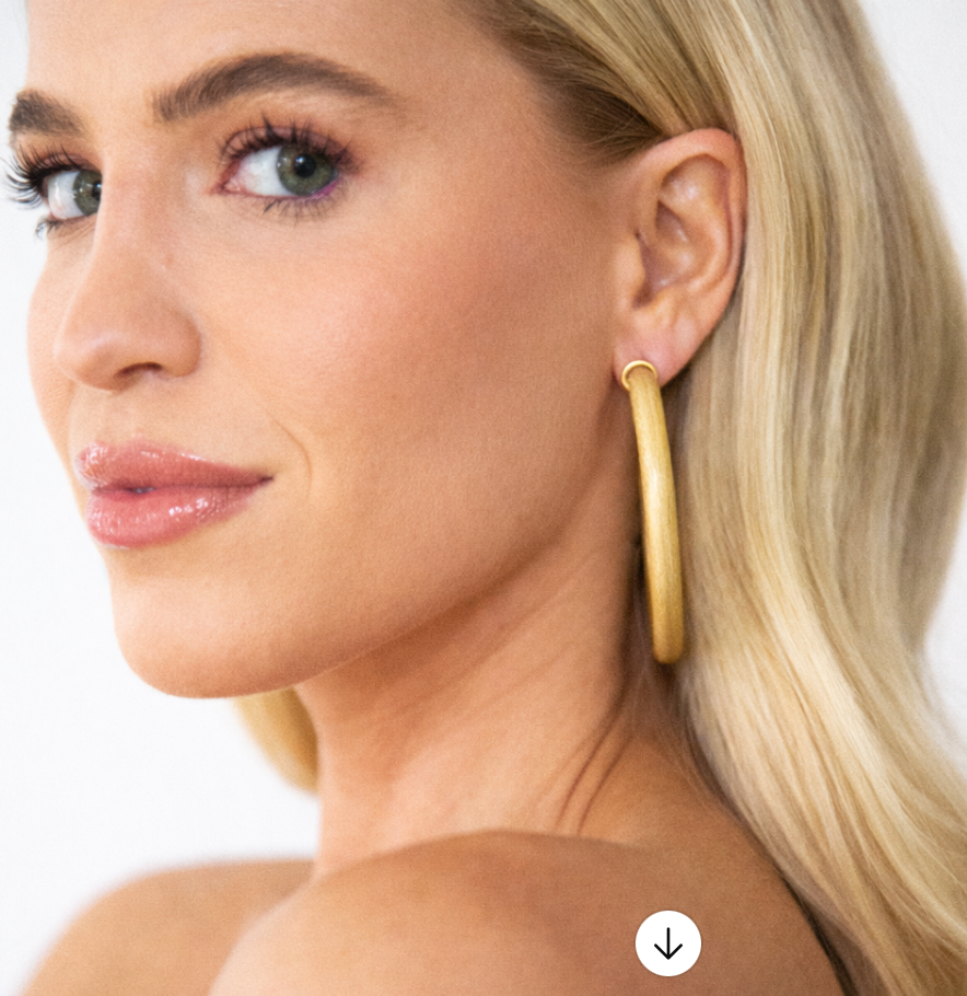 Brushed Gold-Finish Hoop Earrings