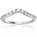 Gloria cubic zirconia stacking ring in rhodium-plated sterling silver