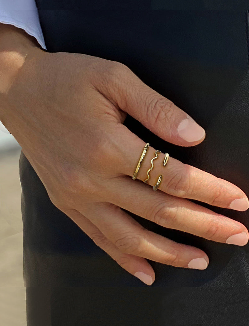 NOODLE Sterling Silver Wave Ring