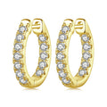 Moissanite Huggie Hoop Earrings in Sterling Silver